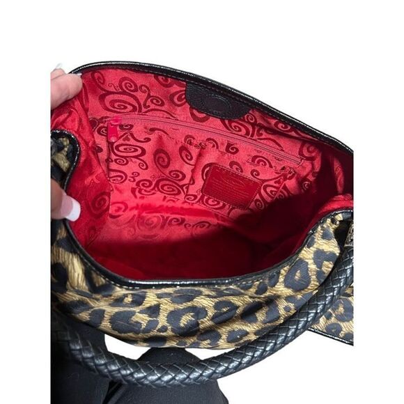 Brighton Jillian Leopard Print Soft Hobo Purse with Matching Eyeglass Case - Picture 9 of 11